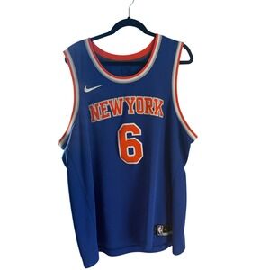 Nike New York Knicks Kristaps Porzingis 6 Swingman Jersey Blue Mens 56 XXL NBA